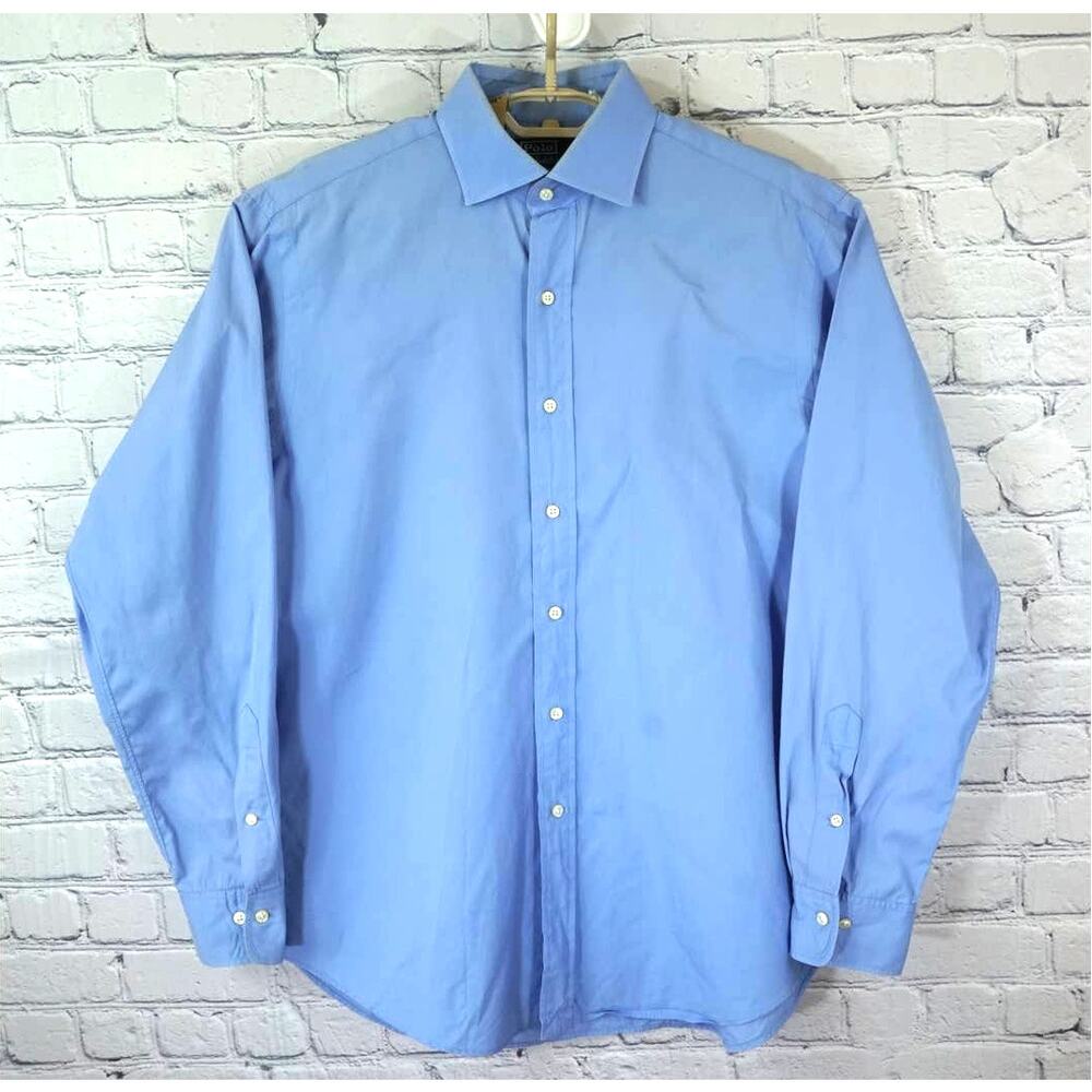 POLO RALPH LAUREN Regent Mens 16 34/35 Classic Fit Cotton Blue Long Sleeve Shirt